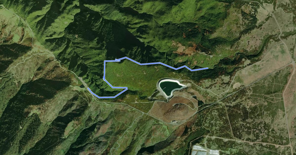 Маршрут PR 6.2 - Levada do Alecrim на спутниковом снимке