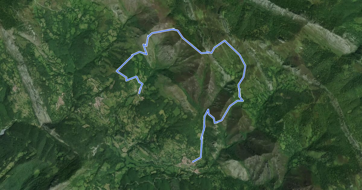 Маршрут PR-AS 125 Ruta de Cañandi на спутниковом снимке