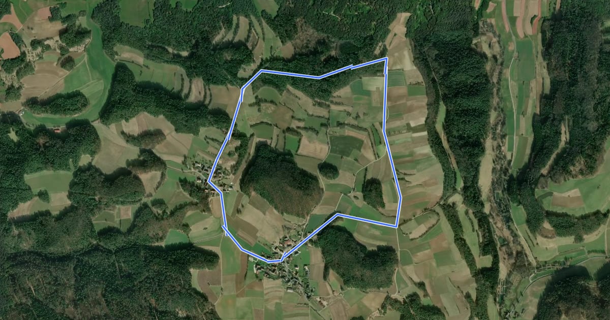 Маршрут Prüllsbirkig Rundweg Grüner Ring на спутниковом снимке
