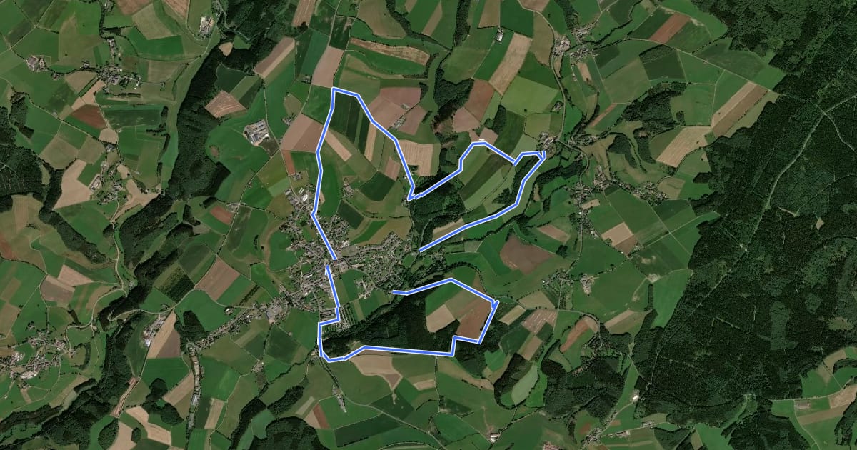 Маршрут Prümer Land Tour Route 4 - Bergbaupfad Bleialf на спутниковом снимке