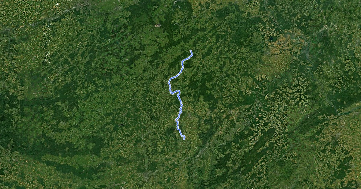 Маршрут Prümtal-Radweg на спутниковом снимке
