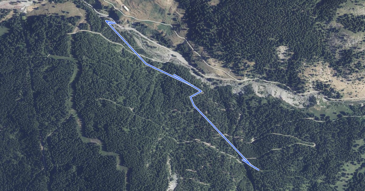 Маршрут Près du Bois de la Brune - Torrent du Bouchet на спутниковом снимке