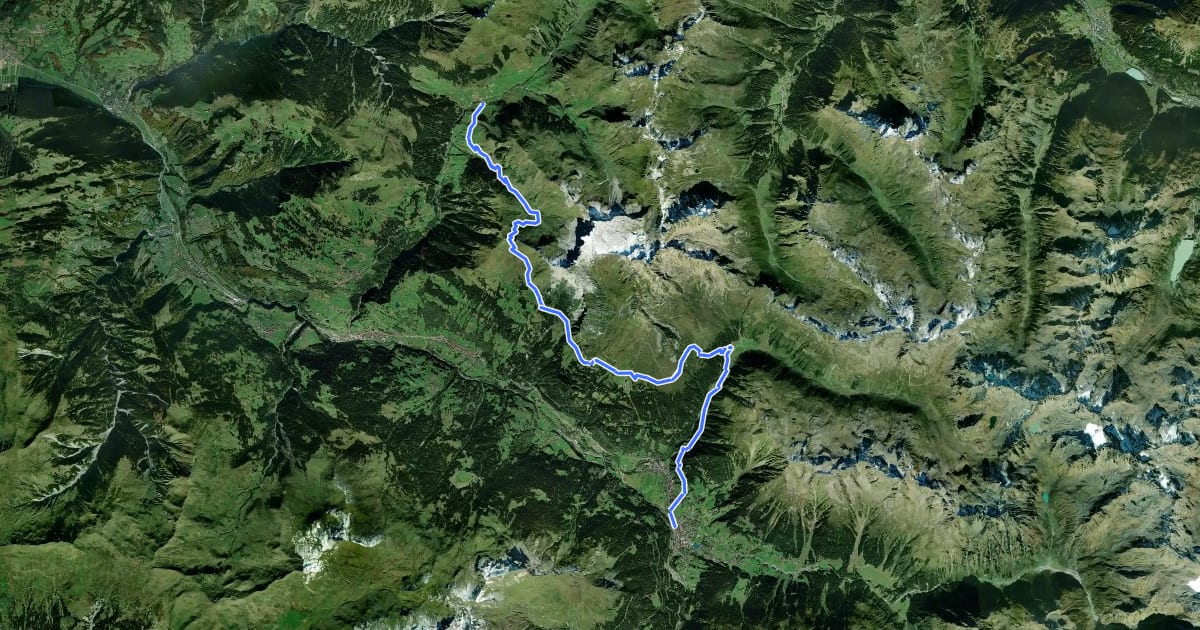 Маршрут Prättigauer Höhenweg - Etappe 4 на спутниковом снимке