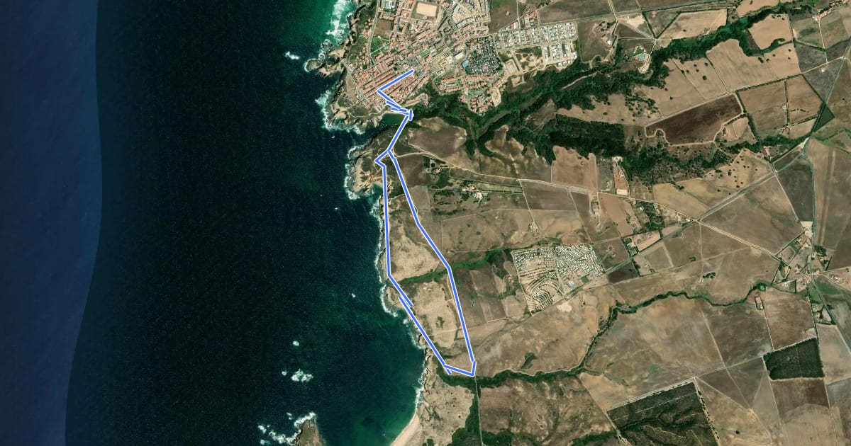 Маршрут Praia do Sissal на спутниковом снимке