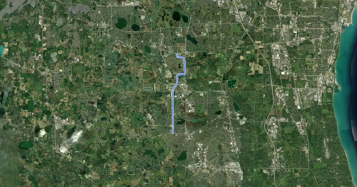 Маршрут Prairie Crossing Bike Path на спутниковом снимке