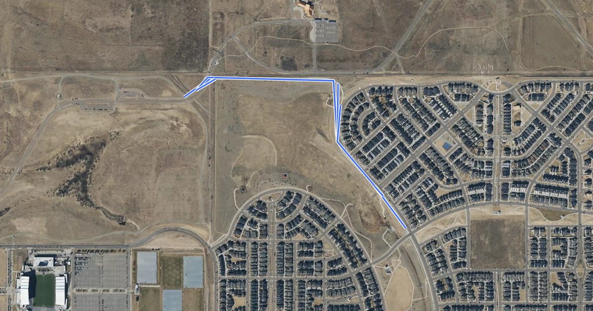Маршрут Prairie Gateway Open Space Trail на спутниковом снимке