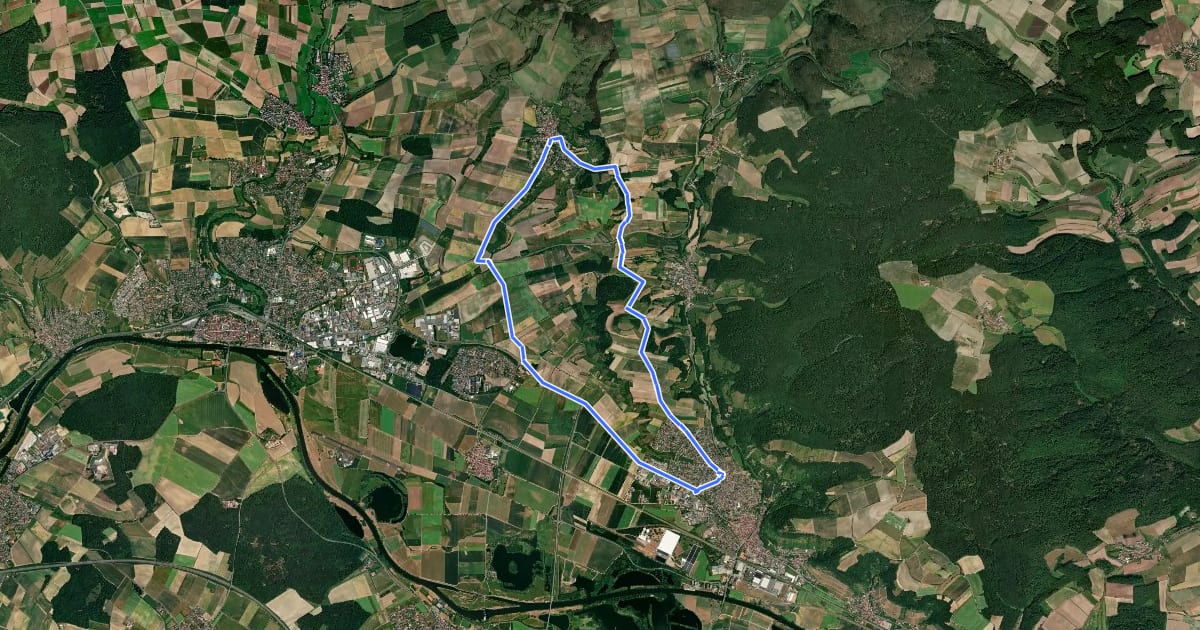 Маршрут Prappacher Weintalroute на спутниковом снимке