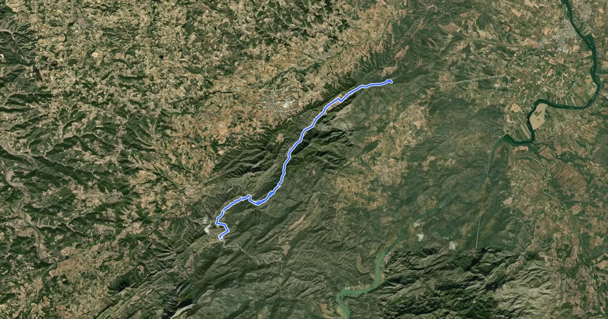 Маршрут Prat de Comte - Vall de Carrubes на спутниковом снимке