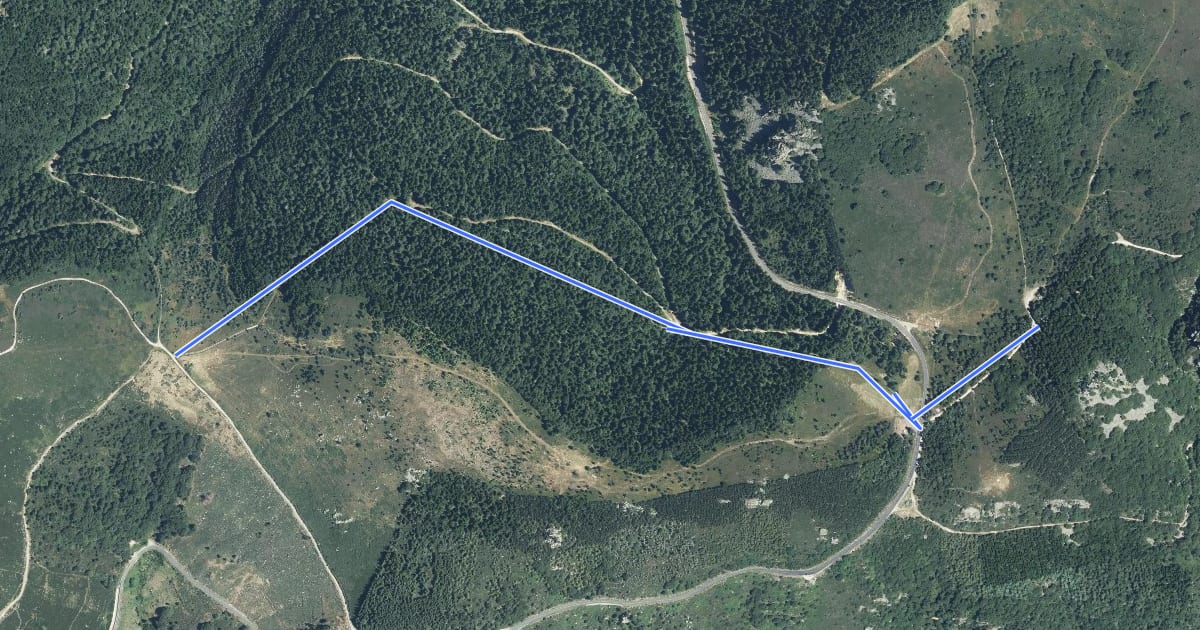 Маршрут Pratarabiat - Col de Meyrand на спутниковом снимке