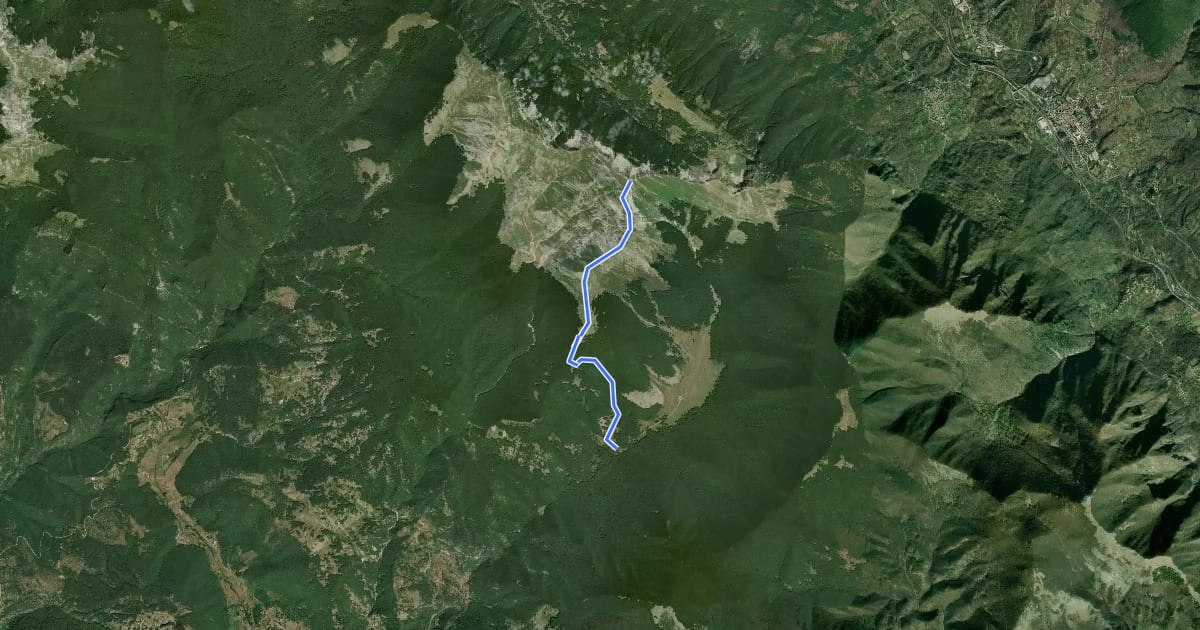Маршрут Prato di Campoli-Monte del Passeggio на спутниковом снимке