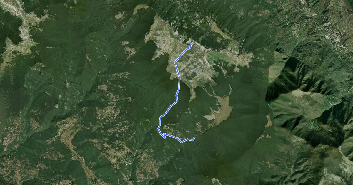 Маршрут Prato di Campoli - Valle di Femminamorta - Monte Brecciaro на спутниковом снимке