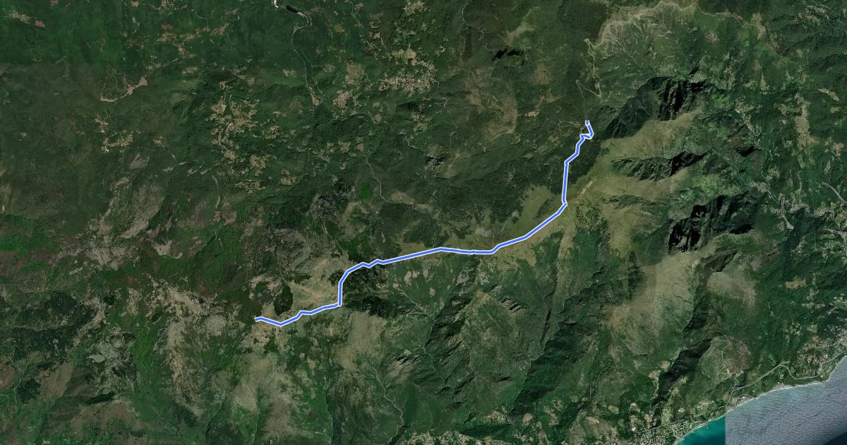 Маршрут Prato Rotondo - Passo del Faiallo на спутниковом снимке