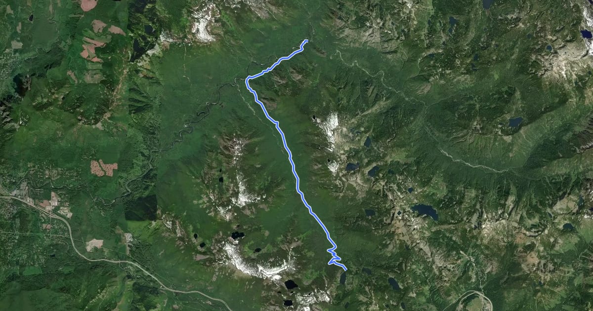 Маршрут Pratt River Trail на спутниковом снимке