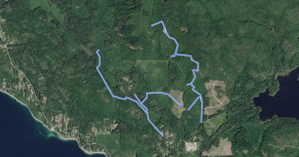 Маршрут PRCA Cycling Trails на спутниковом снимке