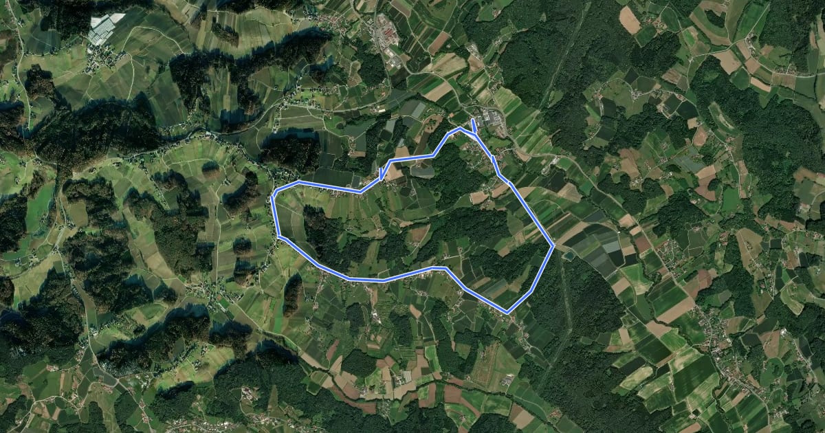 Маршрут Prebensdorf Große Runde на спутниковом снимке