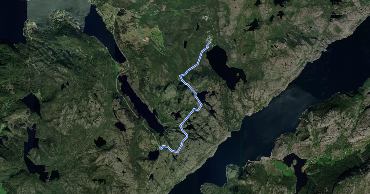 Маршрут Preikestolen Basecamp на спутниковом снимке