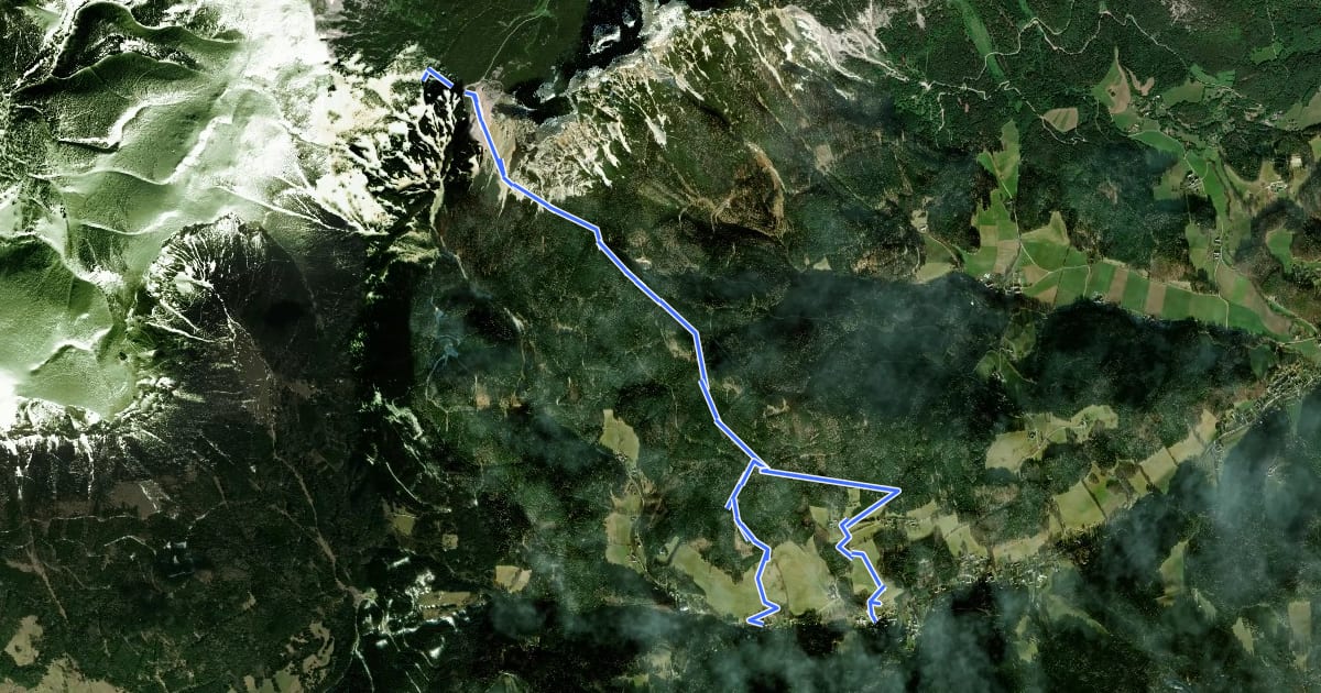 Маршрут Prein an der Rax - Bachingerbründl - Holzknechtsteig - Neue Seehütte на спутниковом снимке