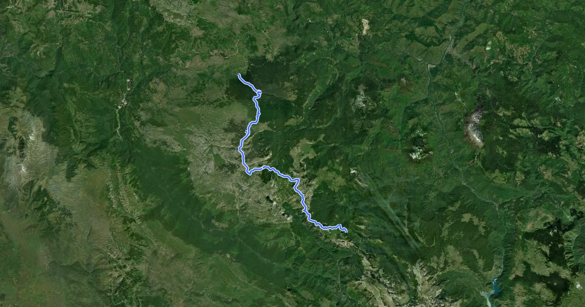 Маршрут Preko planina Lelije i Zelengore do Nacionalnog parka Sutjeska на спутниковом снимке