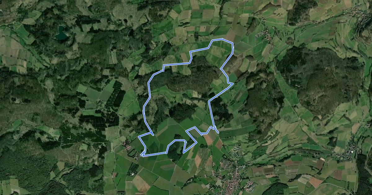 Маршрут Premiumweg Fabelweg "Hoher Knüll" на спутниковом снимке