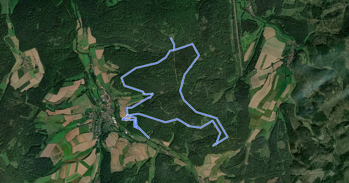 Маршрут Premiumweg Fabelweg "Hutewald" на спутниковом снимке