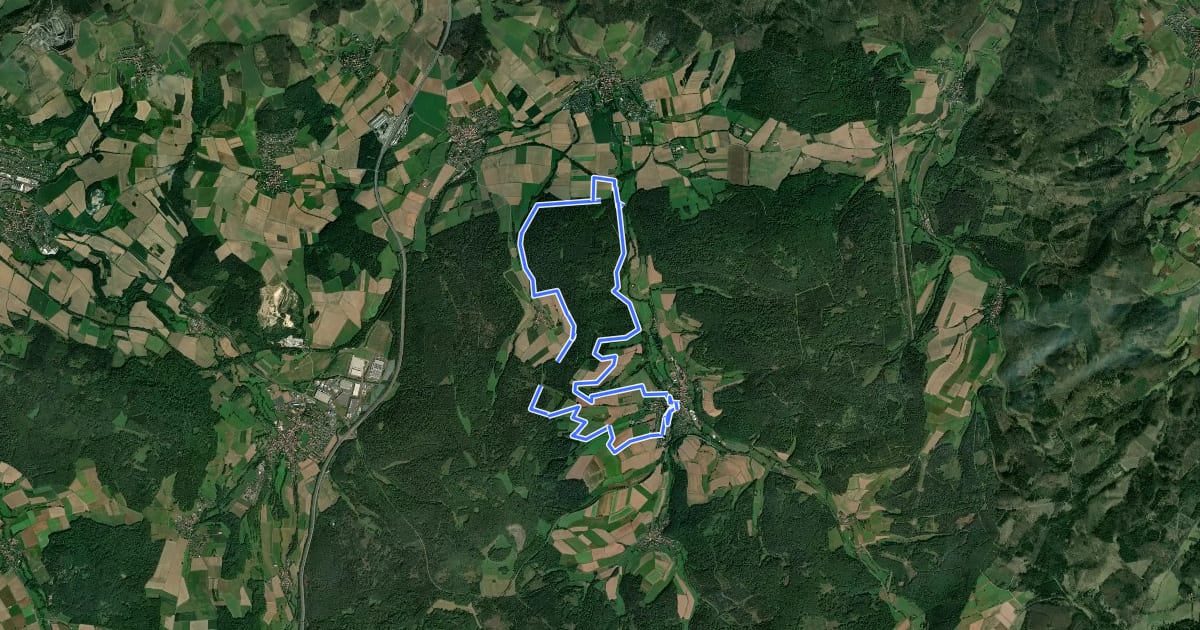 Маршрут Premiumweg Fabelweg "Rund um den Rommelsberg" на спутниковом снимке