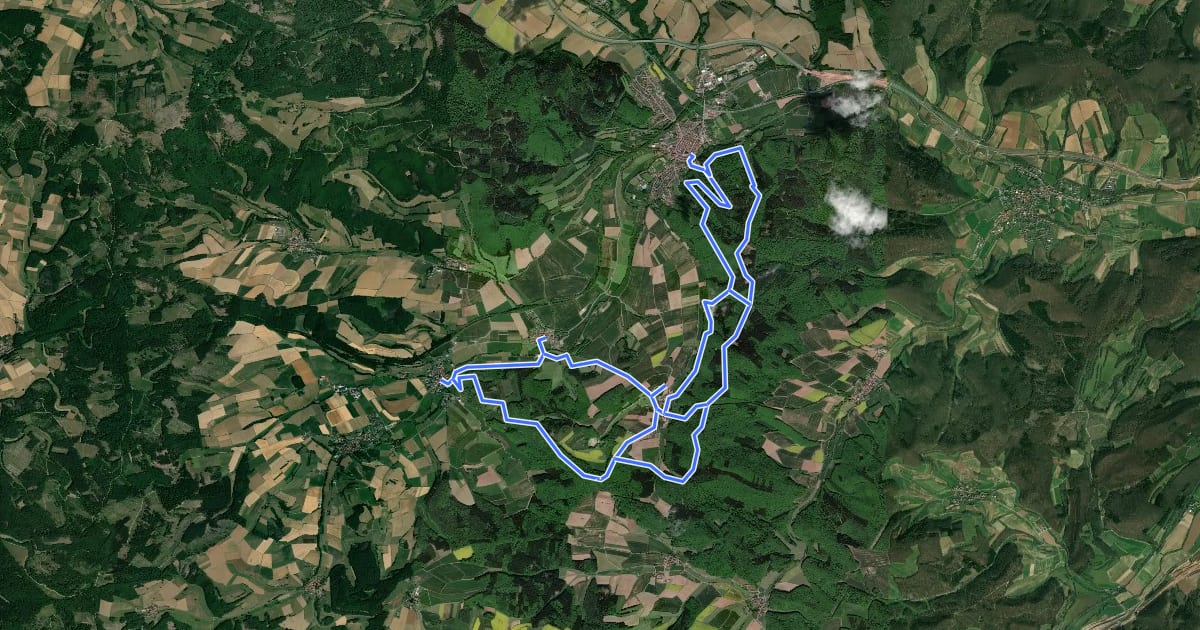 Маршрут Premiumweg P17 Waldkappeler Berge на спутниковом снимке