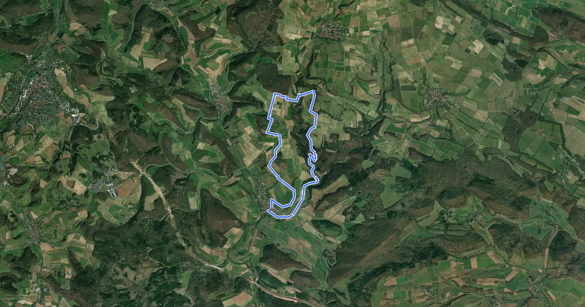 Маршрут Premiumweg P20 Ulfener Karst на спутниковом снимке