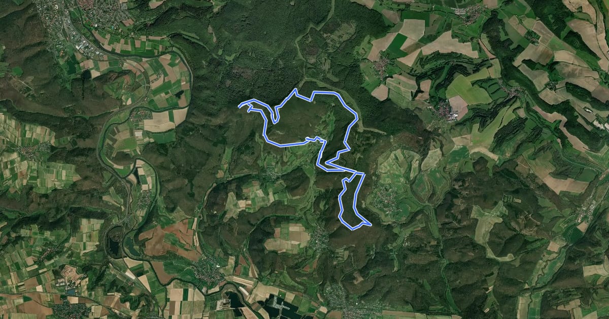 Маршрут Premiumweg P4 Hessische Schweiz на спутниковом снимке