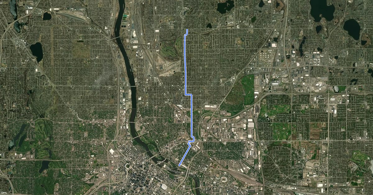 Маршрут Presidents Bicycle Boulevard на спутниковом снимке