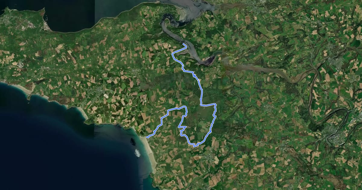 Маршрут Presqu'île de Crozon, Pentrez-Marros на спутниковом снимке