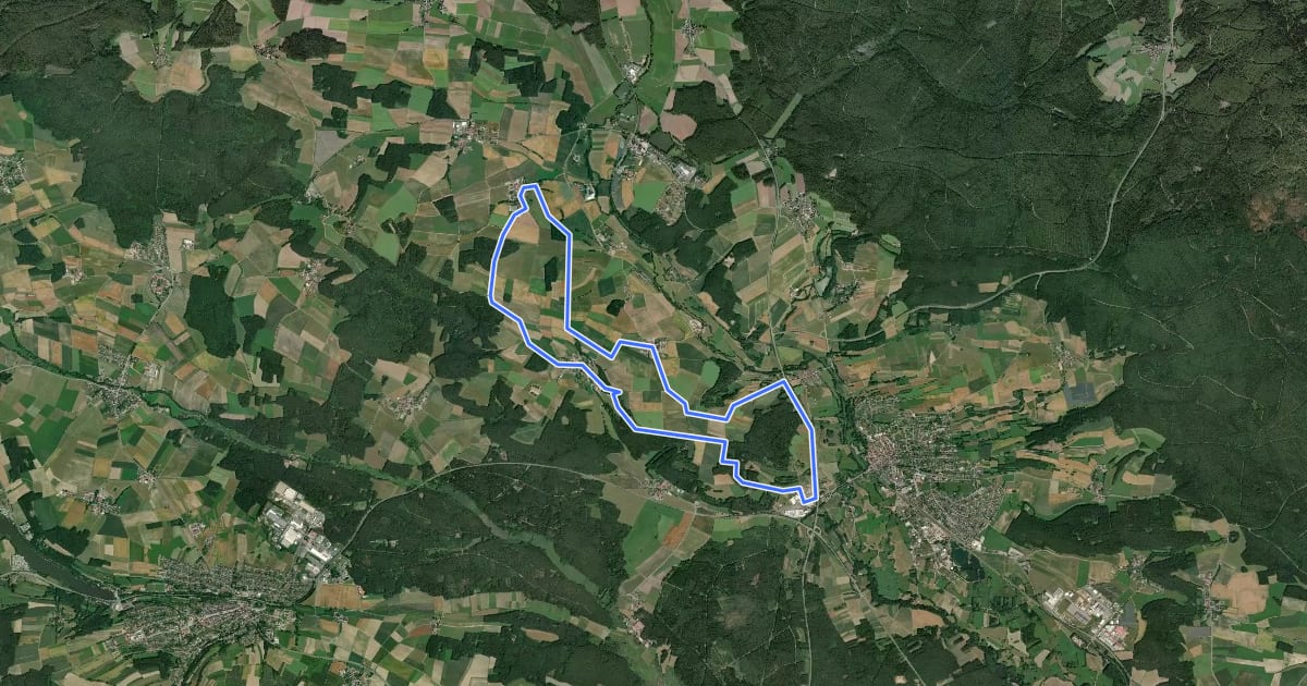 Маршрут Pressather Rundwanderweg Nr. 2 на спутниковом снимке
