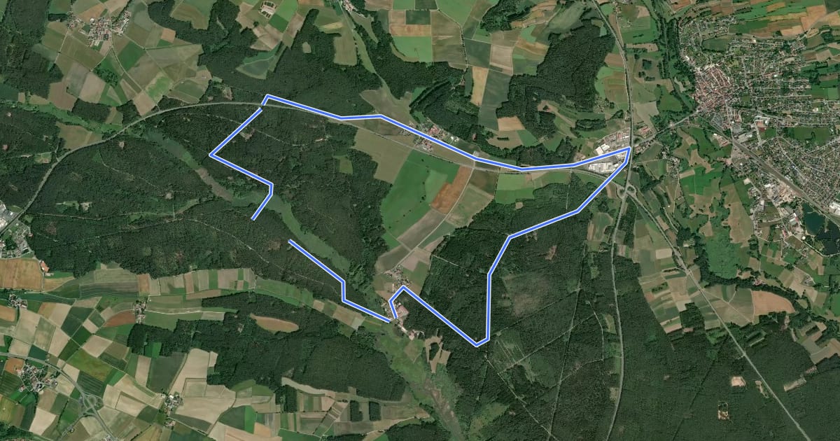 Маршрут Pressather Rundwanderweg Nr. 4 на спутниковом снимке
