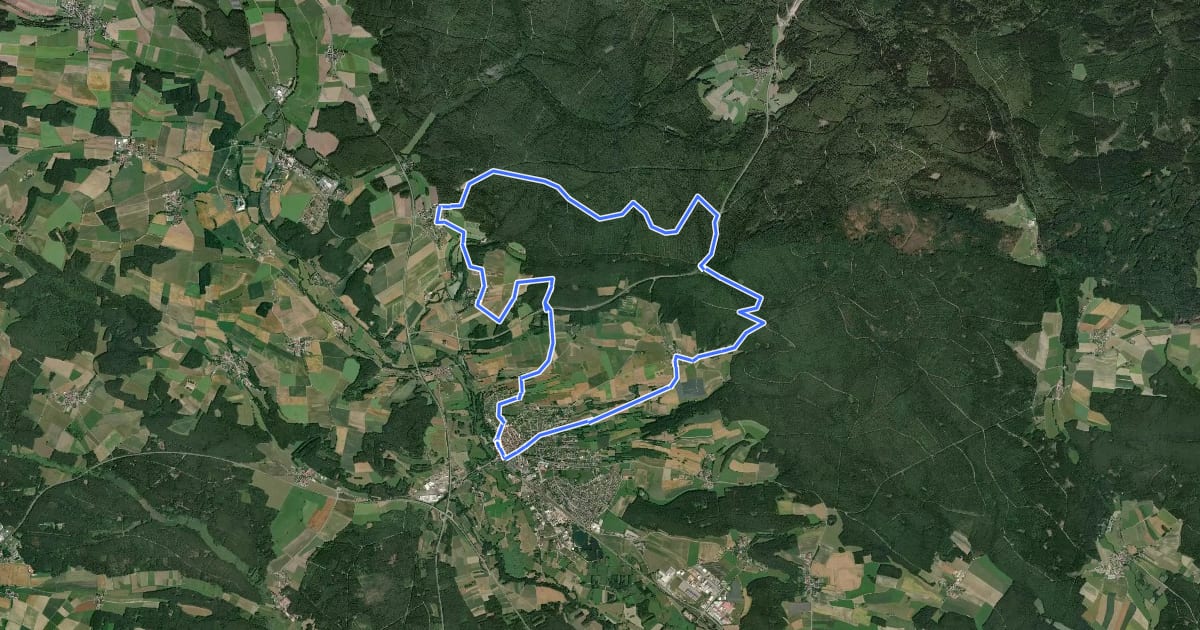Маршрут Pressather Rundwanderweg Nr. 5 на спутниковом снимке