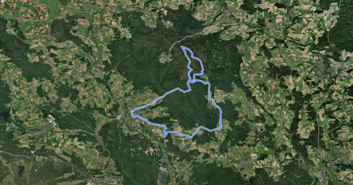 Маршрут Pressather Rundwanderweg Nr. 6 на спутниковом снимке