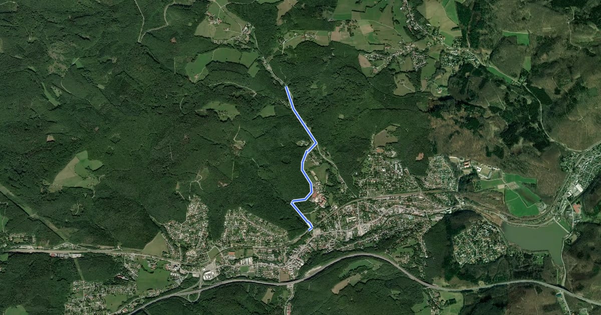 Маршрут Pressbaum - Weidlingbachstraße на спутниковом снимке