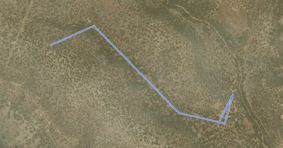 Маршрут Pretty Canyon Trail на спутниковом снимке