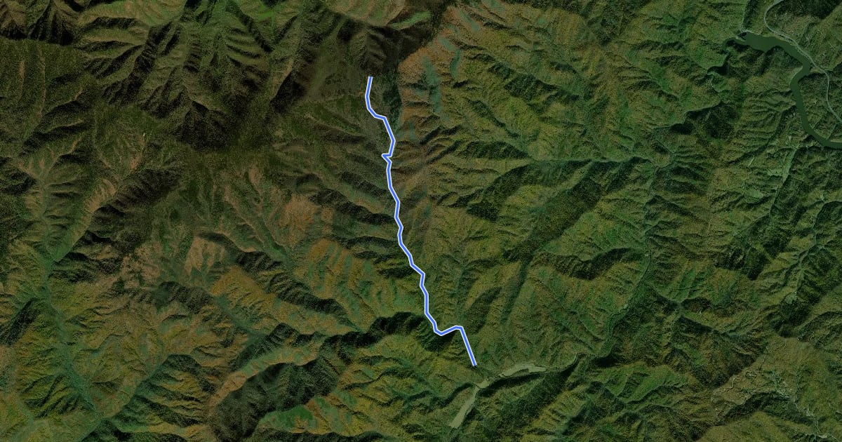 Маршрут Pretty Hollow Gap Trail на спутниковом снимке