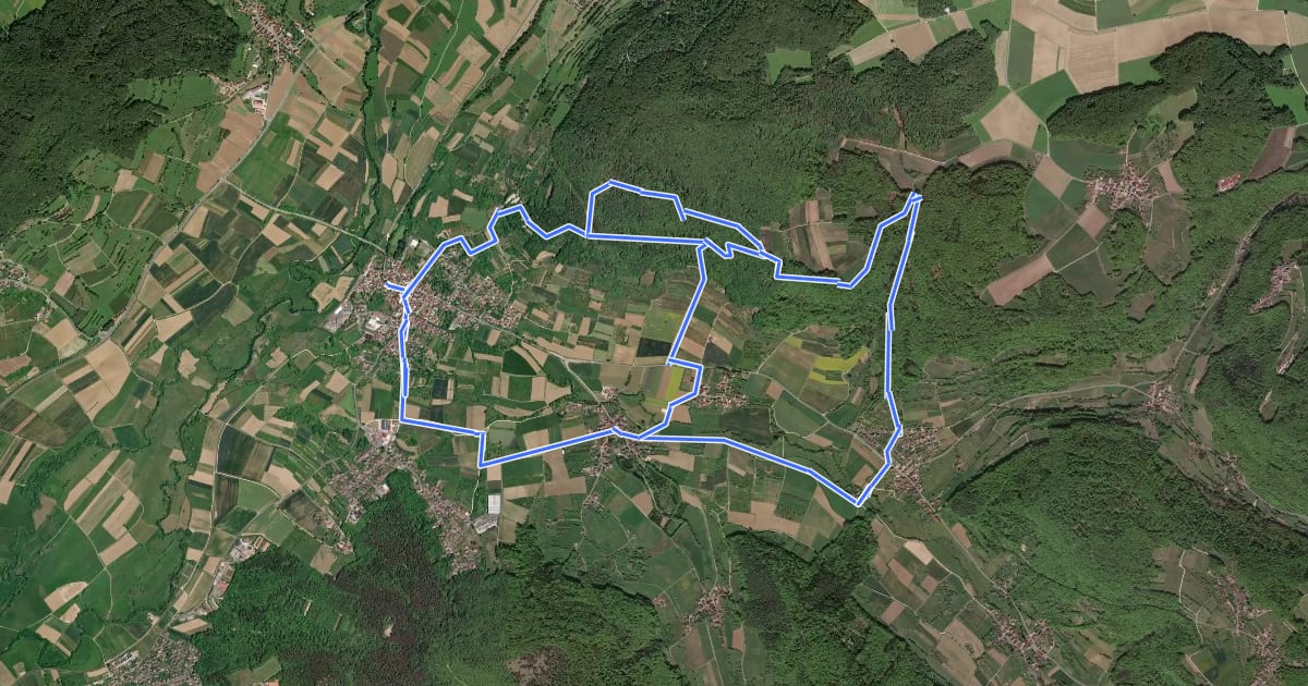 Маршрут Pretzfelder Kirschenweg на спутниковом снимке