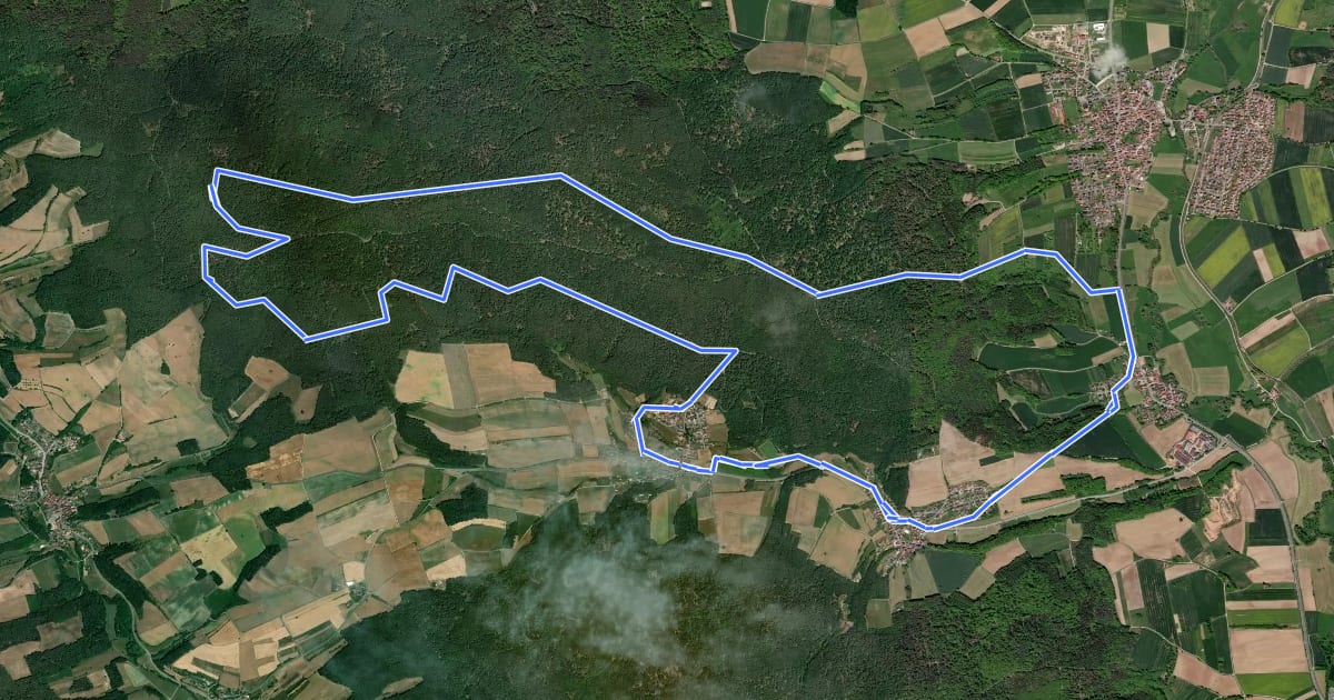 Маршрут Priegendorf Veitenstein lang на спутниковом снимке
