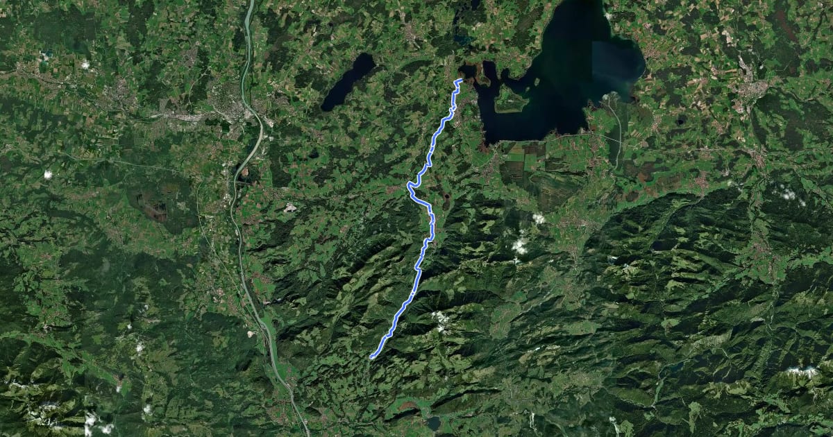 Маршрут Prientalradweg на спутниковом снимке