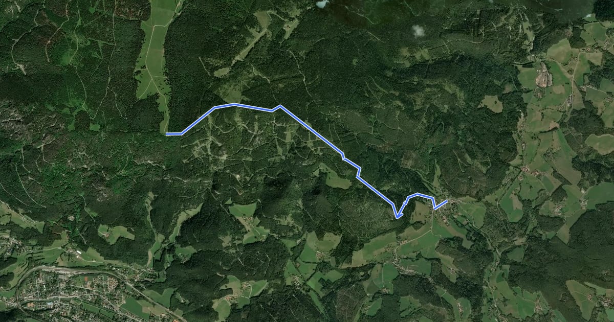 Маршрут Prigglitz - Waldburganger Hütte на спутниковом снимке