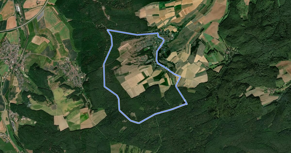 Маршрут Primmtal Wanderweg Nr. 1 на спутниковом снимке