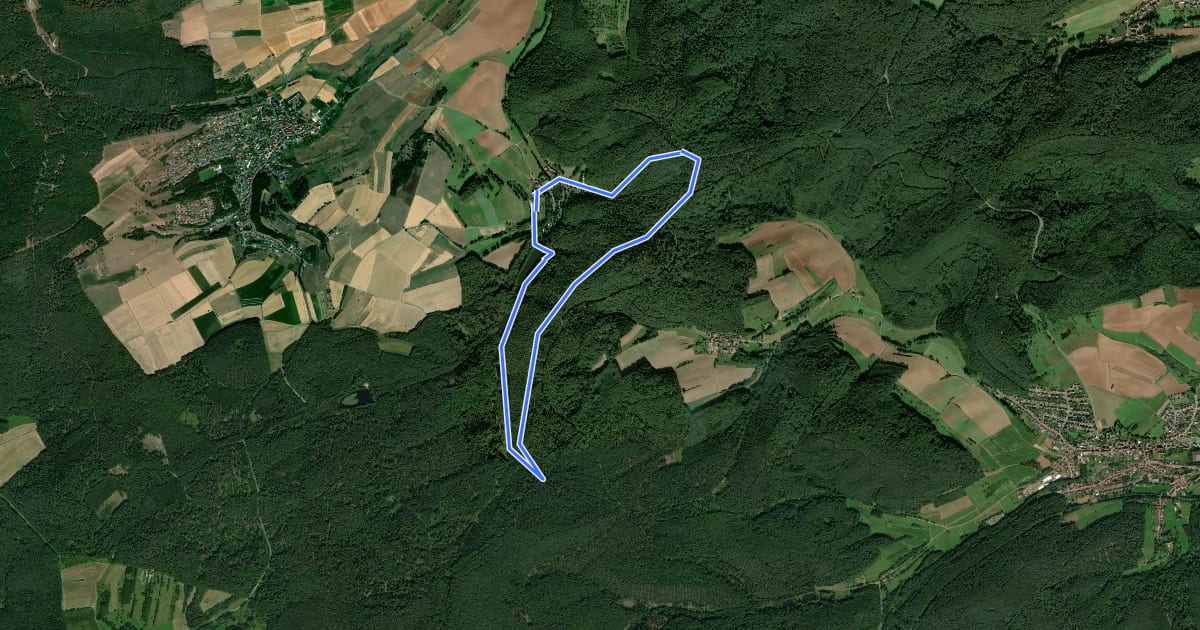 Маршрут Primmtal Wanderweg Nr. 4 на спутниковом снимке