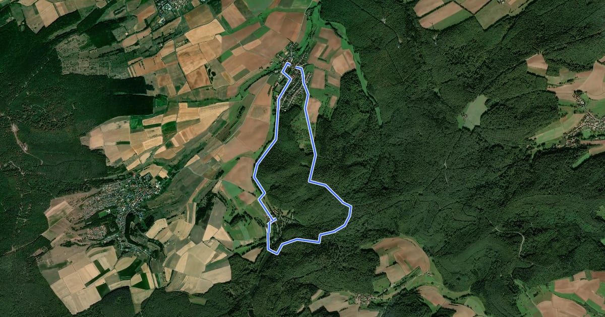 Маршрут Primmtal Wanderweg Nr. 5 на спутниковом снимке