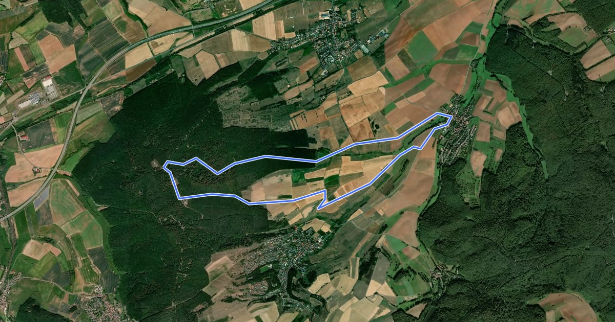 Маршрут Primmtal Wanderweg Nr. 6 на спутниковом снимке