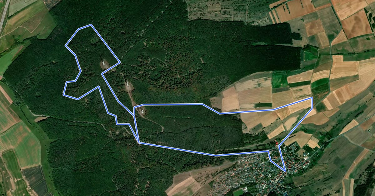 Маршрут Primmtal Wanderweg Nr. 7 на спутниковом снимке