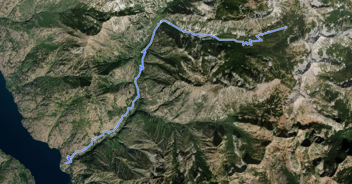 Маршрут Prince Creek Trail #1255 на спутниковом снимке