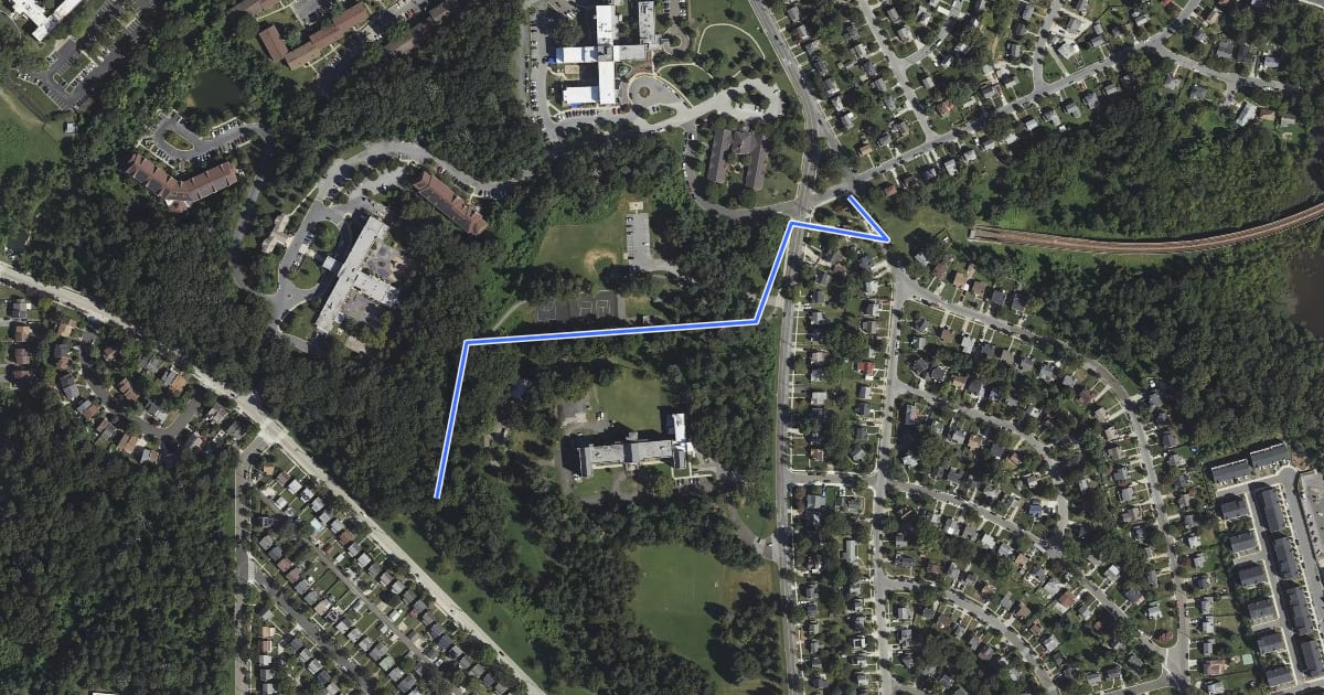 Маршрут Prince Georges County Connector Trail на спутниковом снимке