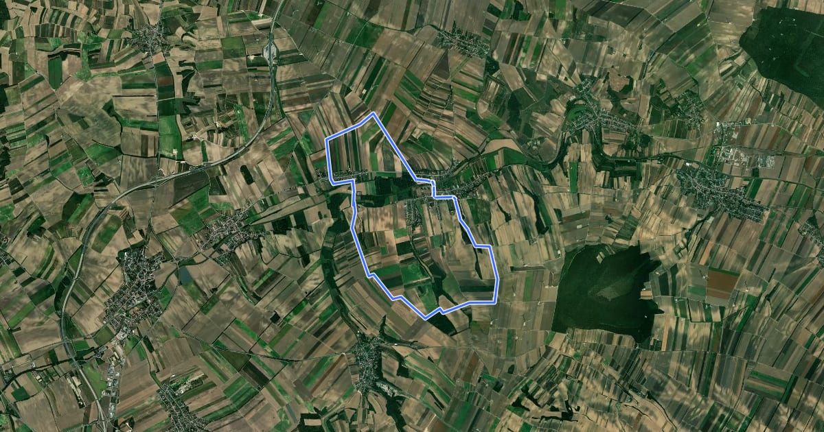 Маршрут Prinzendorf - Rundwanderweg 4 на спутниковом снимке