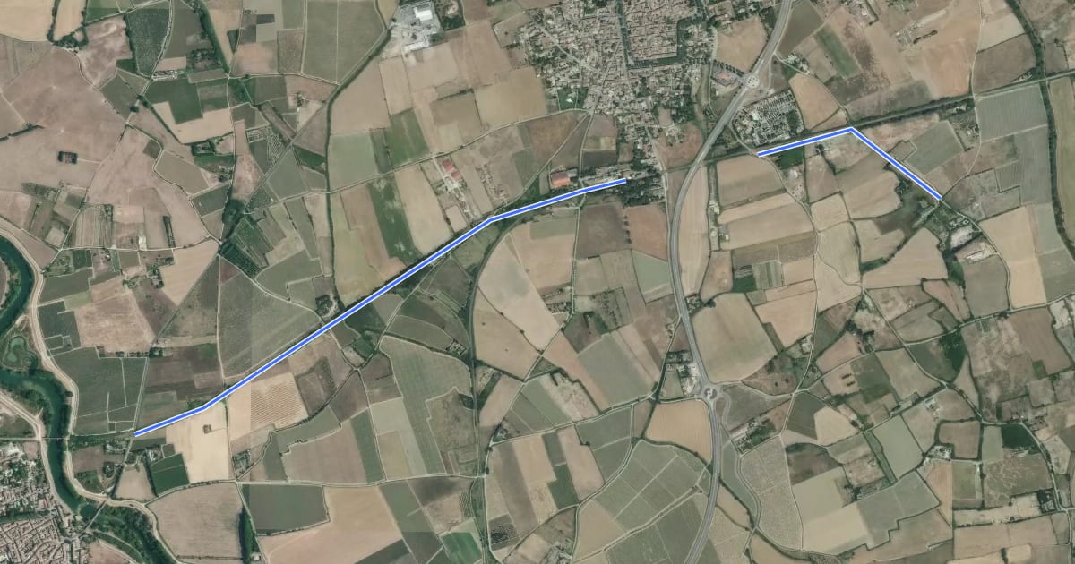 Маршрут Projet de Voie Verte Marsillargues-Aimargues на спутниковом снимке